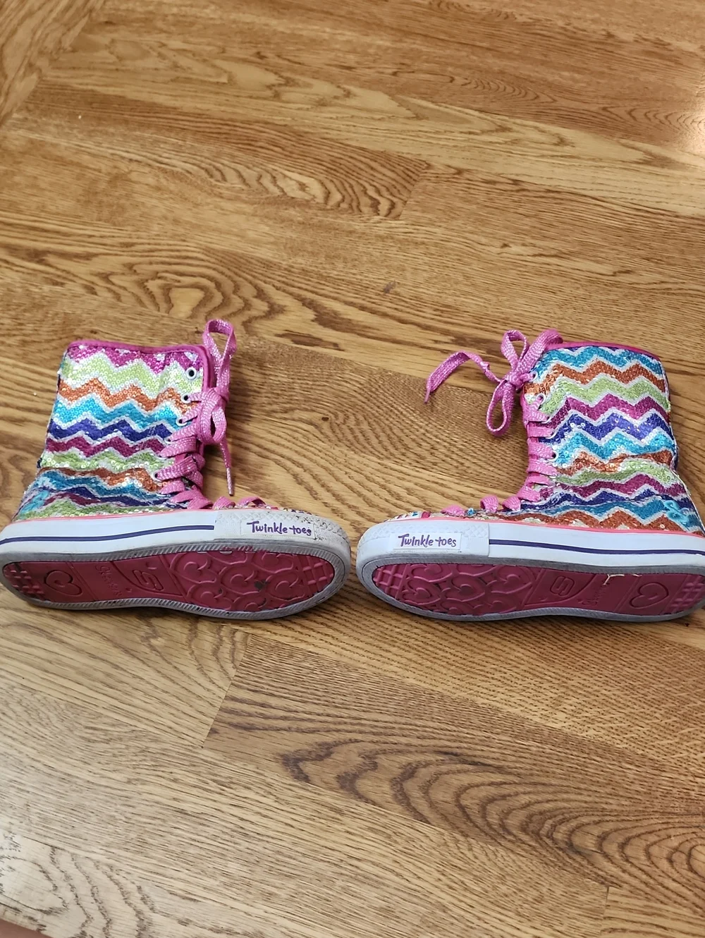 2013 Skechers Twinkle Toes Ziggy Girl Light-Up Mid-Calf Sneakers - Size 2, VGUC